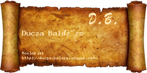 Ducza Balázs névjegykártya