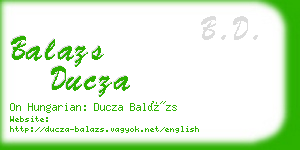 balazs ducza business card